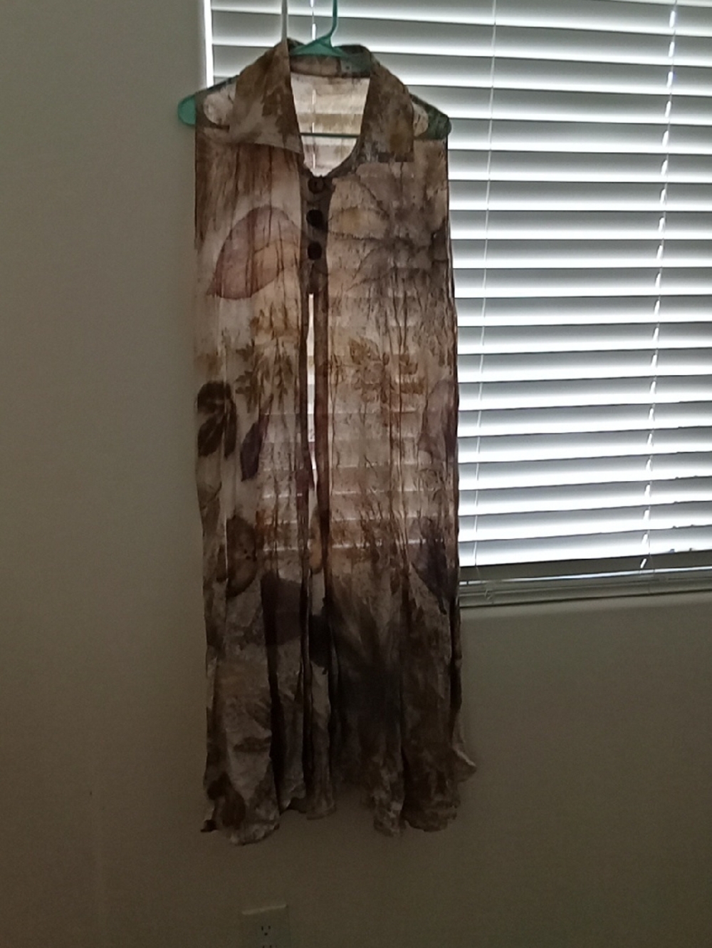 Sleeveless Sheer Maxi Vest in Brown Floral